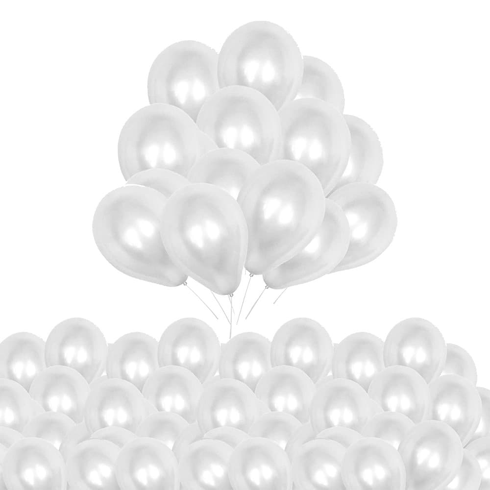 Vit Pärlballong 20/50/100-pack – Dekorationsballonger för Fest & Födelsedag