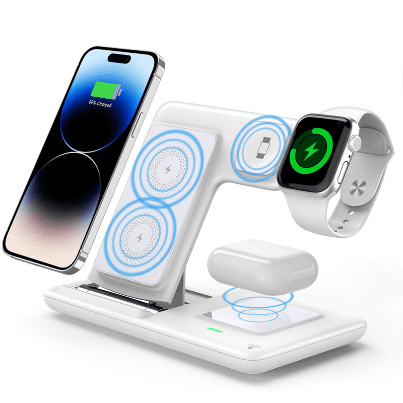 3-in-1 30W Hopfällbar Trådlös Laddningsstation för iPhone 12–17