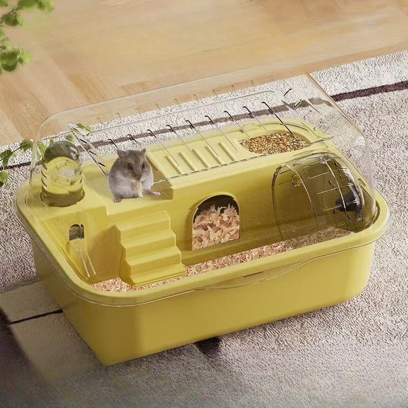 Tuggskyddad hamsterbur med tillbehör – rymlig och lätt att rengöra