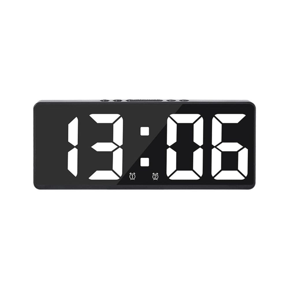 Digital LED-väckarklocka – bordsklocka med nattljus, temperatur & kalender